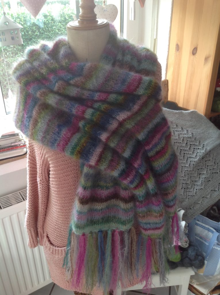 Earth stripe shawl